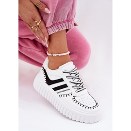 Zapatillas de deporte para mujeres en la plataforma blanca y blanca blanco 6