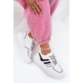 Zapatillas de deporte para mujeres en la plataforma blanca y blanca blanco 7