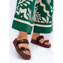 Flip Flip Flip Flip en la plataforma con abrazaderas doradas Brown marrón 2 Flip Flip Flip Flip en la plataforma con abrazaderas doradas Brown marrón 2