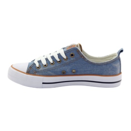 American Club Zapatillas de jeans atadas azul 2