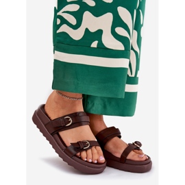 Flip Flip Flip Flip en la plataforma con abrazaderas doradas Brown marrón 1 Flip Flip Flip Flip en la plataforma con abrazaderas doradas Brown marrón 1