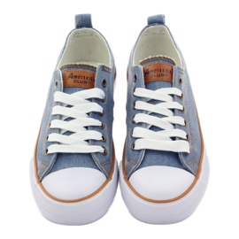 American Club Zapatillas de jeans atadas azul 4