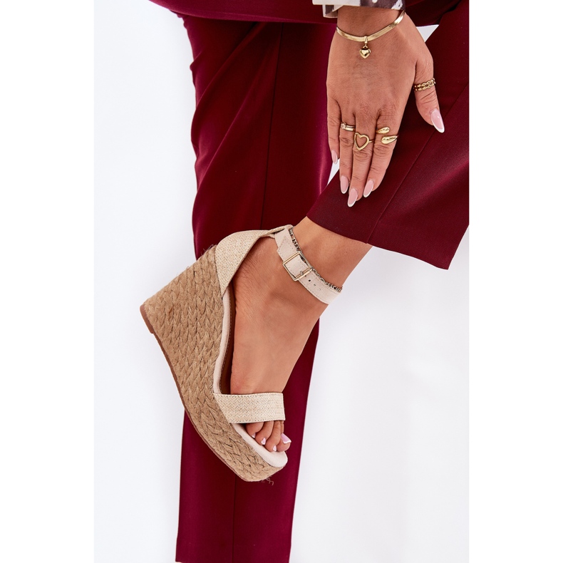 Sandalias De Mujer Con Cuña Y Trenza, Beige 2 Sandalias De Mujer Con Cuña Y Trenza, Beige 2