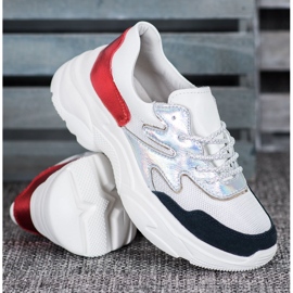 Filippo Zapatillas de cuero de colores blanco 3