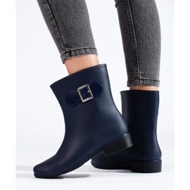 Botas de goma azul marino con hebilla 2