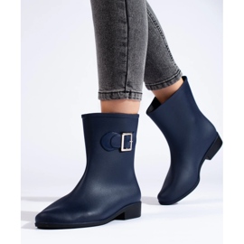 Botas de goma azul marino con hebilla 3