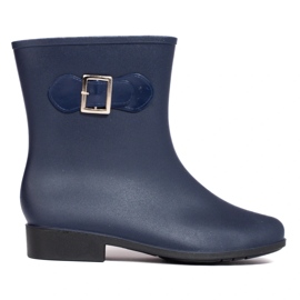 Botas de goma azul marino con hebilla 4