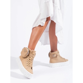 Goodin Zapatillas en la plataforma con bolsillo beige 1