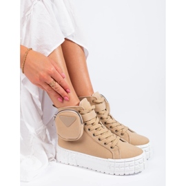 Goodin Zapatillas en la plataforma con bolsillo beige 2
