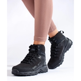 Cómodas zapatillas de trekking de mujer con pala alta DK negro 3