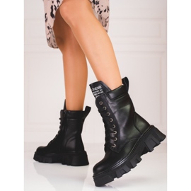 Botas de trabajo con cordones y protector. negro 1