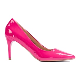 Stilettos mujer charol fucsia rosado 4