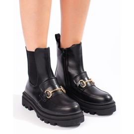 Botas Chelsea de mujer negras con plataforma. negro 2