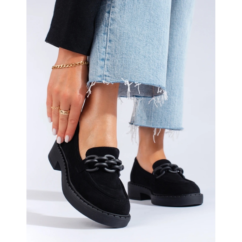 W. Potocki Mocasines mujer Potocki ante negro 1