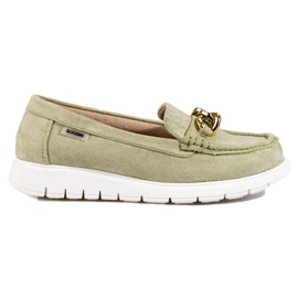 Cómodos mocasines de mujer en la plataforma verde Shelovet 4