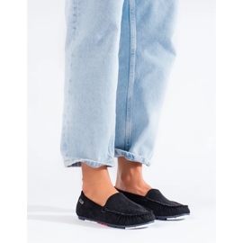 Mocasines negros Shelovet calados mujer 2