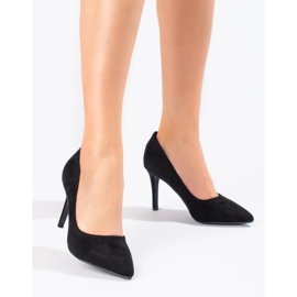 Zapatos de salón de mujer Shelovet en ante negro 2