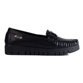 Goodin Mocasines de piel ecológica negros 4