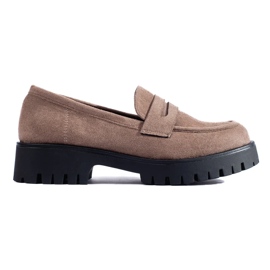 Mocasines de ante beige con suela gruesa Shelovet 4