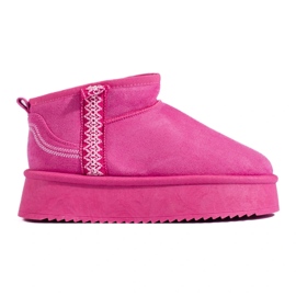 Botas de nieve con plataforma de ante Shelovet rosa rosado 4