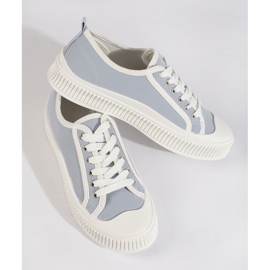 Deportivas plataforma mujer celeste azul 5