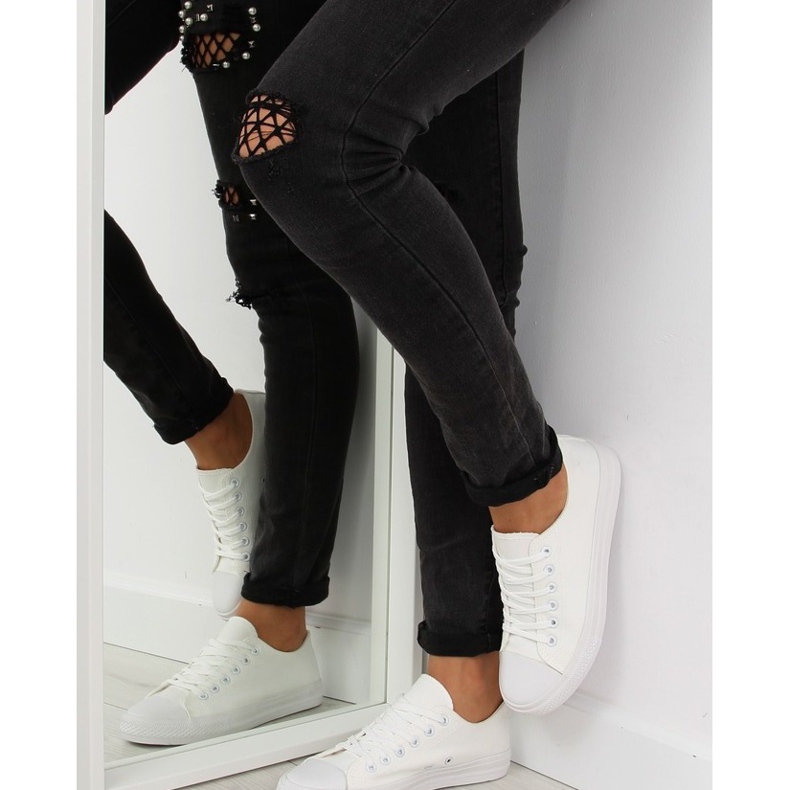 Deportivas blancas monocolor mujer blanco 1 Deportivas blancas monocolor mujer blanco 1