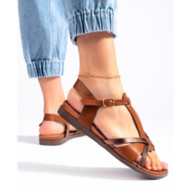 Sandalias planas marrones de Sergio Leone marrón 2