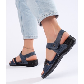 Sandalias mujer cómodas color azul 2