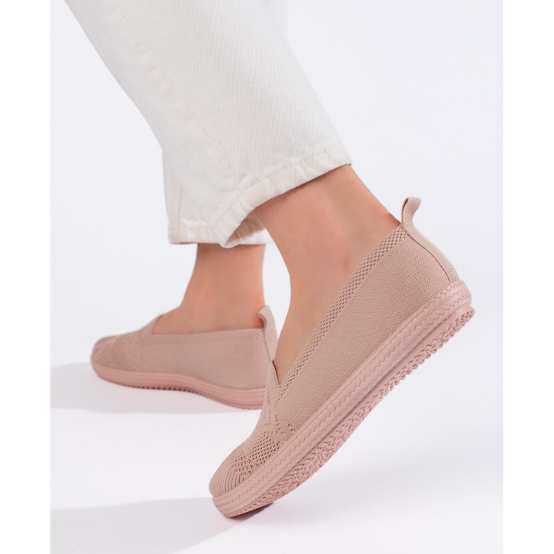 Slip-on de mujer de tejido rosa 2
