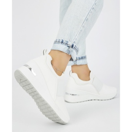 Deportivas cuña mujer blancas blanco 2