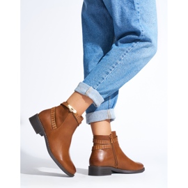 Botas de mujer marrones con tacón bajo marrón 1