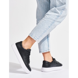 Sergio Leone Deportivas mujer piel negras con cordones negro 1 Sergio Leone Deportivas mujer piel negras con cordones negro 1