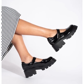 Zapatos plataforma mujer charol negro 1