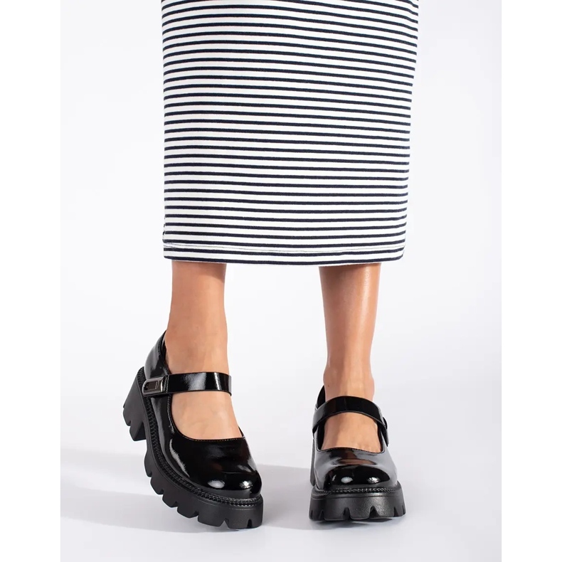 Zapatos plataforma mujer charol negro 2