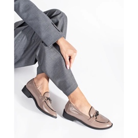 Goodin Mocasines de mujer charol beige 1