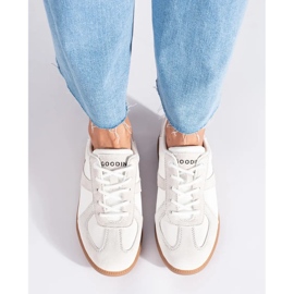 Goodin Zapatillas de mujer de piel blancas. blanco 2