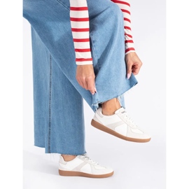 Goodin Zapatillas de mujer de piel blancas. blanco 3