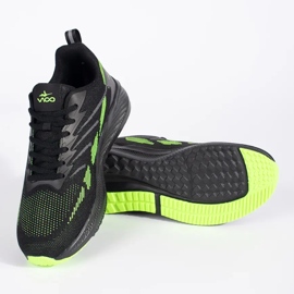 Vico Zapatillas de malla para hombre en negro y verde. 2