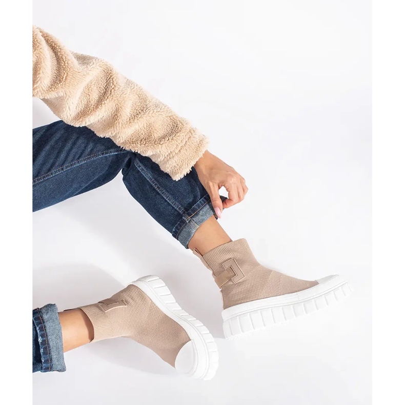 Seastar Zapatillas altas beige con plataforma 2