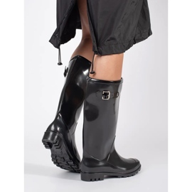 Botas de agua altas mujer charol negro 2