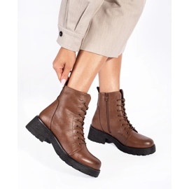 Botines de piel marrón con suela gruesa de Sergio Leone 1