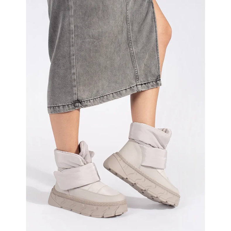 Seastar Botas de nieve de mujer grises con aislamiento y suela gruesa. 1