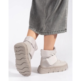 Seastar Botas de nieve de mujer grises con aislamiento y suela gruesa. 4