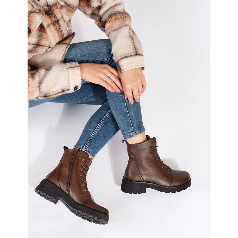 Botines de piel marrón oscuro con suela gruesa de Sergio Leone 2