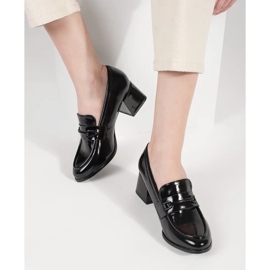 Goodin Mocasines de mujer negros con tacones altos. 1