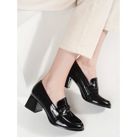 Goodin Mocasines de mujer negros con tacones altos. 3