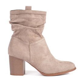 Botines mujer ante beige 4
