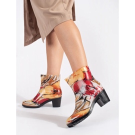 Botas de agua multicolores con tacones altos. 1
