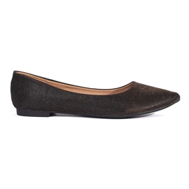 Bailarinas negras con brillo y tacón plano. negro 5