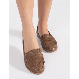 Mocasines de mujer marrones decorados con flecos marrón 3